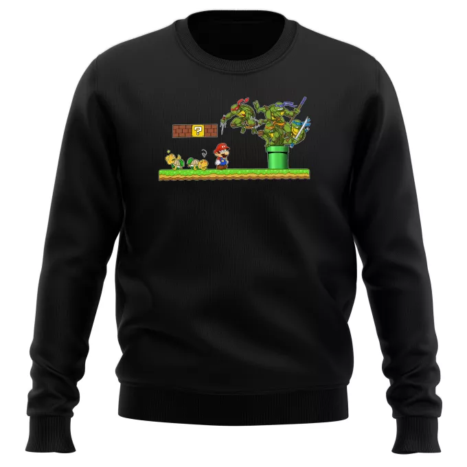 Camisolas Paródia Super Mario Donatello, Michelangelo, Leonardo, Raphael e Super Mario
