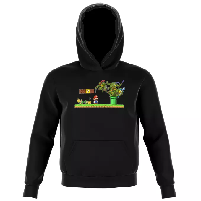 Camisolas com capuz para crianças Paródia Super Mario Donatello, Michelangelo, Leonardo, Raphael e Super Mario