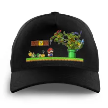 Bonés de Verão para crianças Donatello “Donatello, Michelangelo, Leonardo, Raphael e Super Mario” – Super Mario de parodia