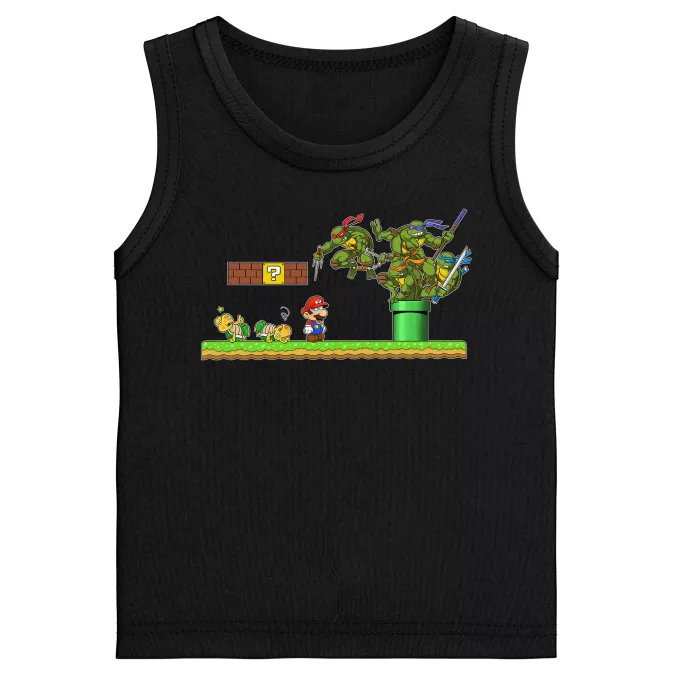 Camisolas de alças crianças rapaz Paródia Super Mario Donatello, Michelangelo, Leonardo, Raphael e Super Mario