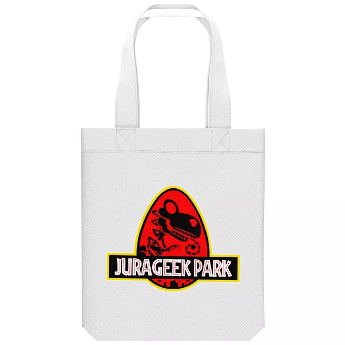 Saco (Tote Bag) de algodão orgânico Paródia Yoshi Yoshi e Parque Jurássico