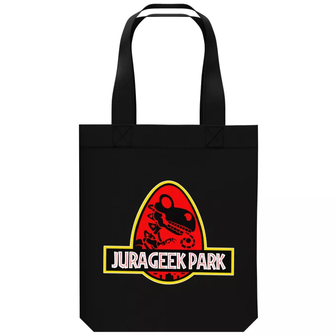 Saco (Tote Bag) de algodão orgânico Paródia Yoshi Yoshi e Parque Jurássico