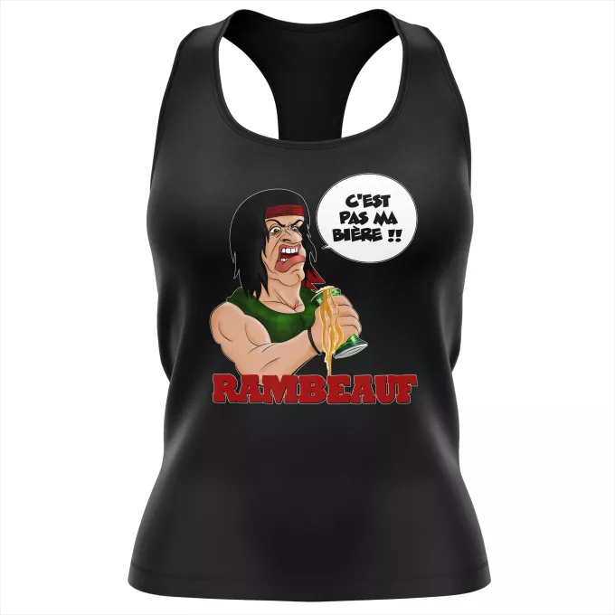 Débardeur Femme Parodie Rambo C'est pas ma guerre !!