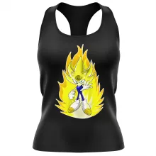 Camiseta Mujer sin mangas Super Sonic X Son Goku 3 – Parodia de Dragon Ball Z -DBZ