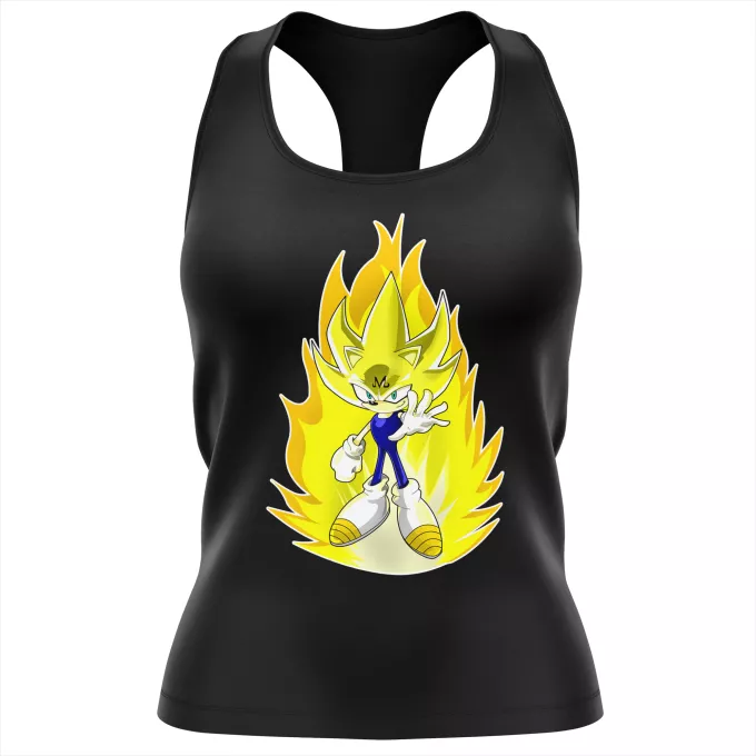 Camiseta Mujer sin mangas Parodia Dragon Ball Z -DBZ Super Sonic X Son Goku 3