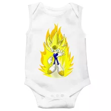 Body de bebé sin mangas Super Sonic X Son Goku 3 – Parodia de Dragon Ball Z -DBZ
