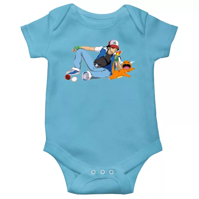 Body per bambini a maniche corte (bimbo) Paoridia Pokémon Charmander