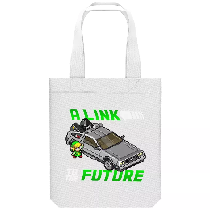 Saco (Tote Bag) de algodão orgânico Paródia Zelda Link - Pixel Design