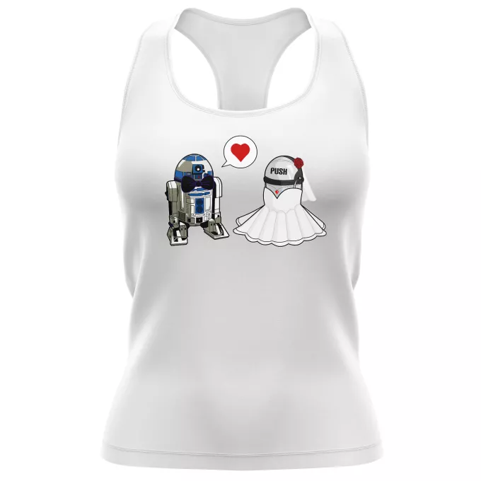 Camiseta Mujer sin mangas Parodia Star Wars R2-D2
