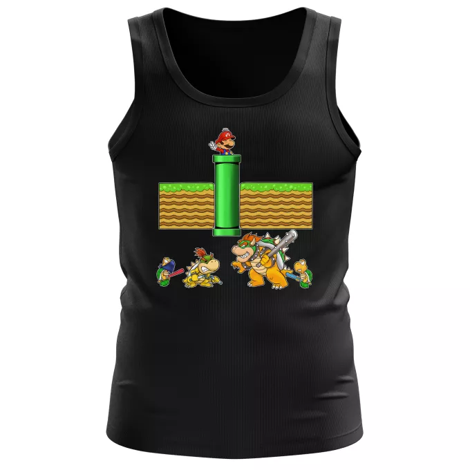 Débardeurs Hommes Parodie Super Mario Un mauvais tuyau... - Bowser, Bowser Jr, Koopa Troopa