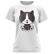 T-shirt Femme « Kawaii Baby Cat (blanc et gris) » – Parodie Kawaii Baby Cats