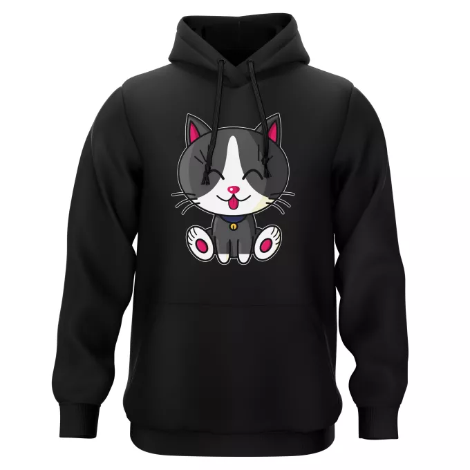 Sweat-shirts à Capuche Parodie Kawaii Baby Cats Kawaii Baby Cat (blanc et gris)