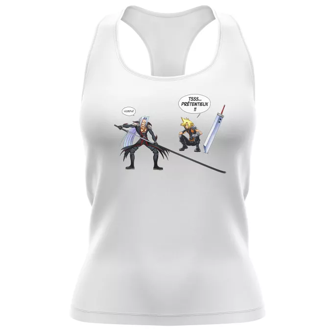 Débardeur Femme Parodie Final Fantasy VII - FFVII Mégalo-lame ! (Edition Limitée) - Clad, Sephiroth