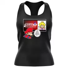 Débardeur Femme Mario « Alerte enlèvement... » – Parodie Super Mario