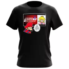 T-shirt Mario « Alerte enlèvement... » – Parodie Super Mario