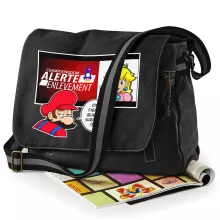 Sac à bandoulière Mario « Alerte enlèvement... » – Parodie Super Mario
