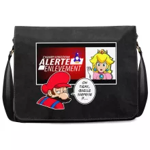 Sac à bandoulière Mario « Alerte enlèvement... » – Parodie Super Mario