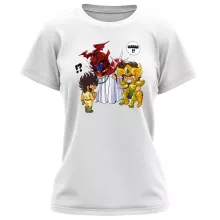 T-shirt Femme Aiolia « Les Rues du Sanctuaire de plus en plus mal fréquentées... » – Parodie Saint Seiya