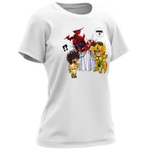 T-shirt Femme Aiolia « Les Rues du Sanctuaire de plus en plus mal fréquentées... » – Parodie Saint Seiya