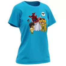 Pegasus Seiya Women T-shirt “Pegasus Seiya, Leo Aiolia and The Pope” – Knights of the Zodiac - Saint Seiya parody
