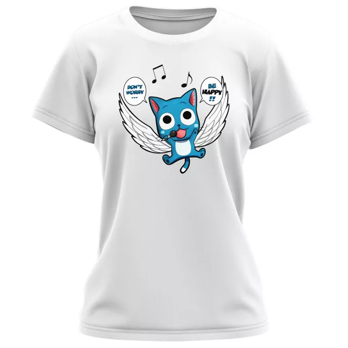 Kvinnor T-shirts Parodi Fairy Tail Happy