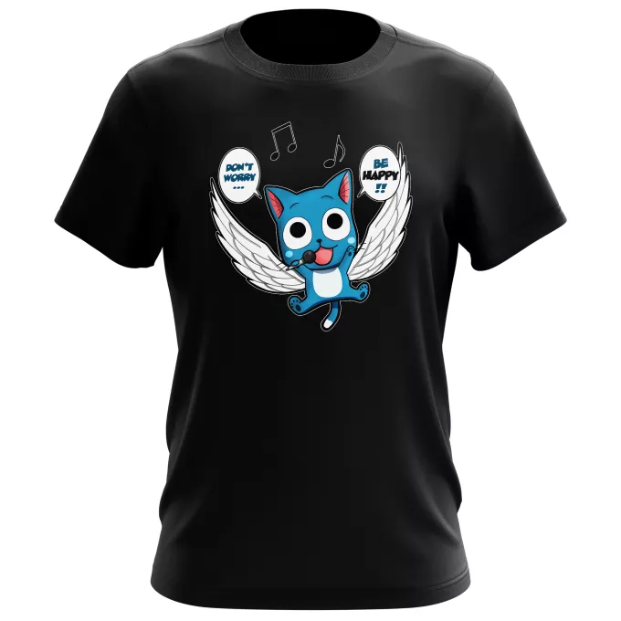 T-shirts för män Parodi Fairy Tail Happy