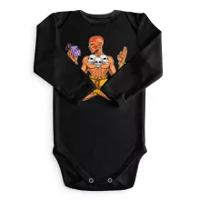 Body bébé manches longues Dhalsim « Elastic Fighter ! » – Parodie One Piece