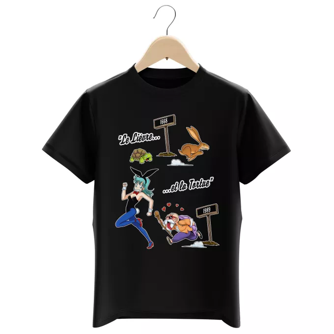 T-shirts Enfants Garçons Parodie Dragon Ball De La Fontaine à Toriyama.... - Tortue Géniale, Bulma