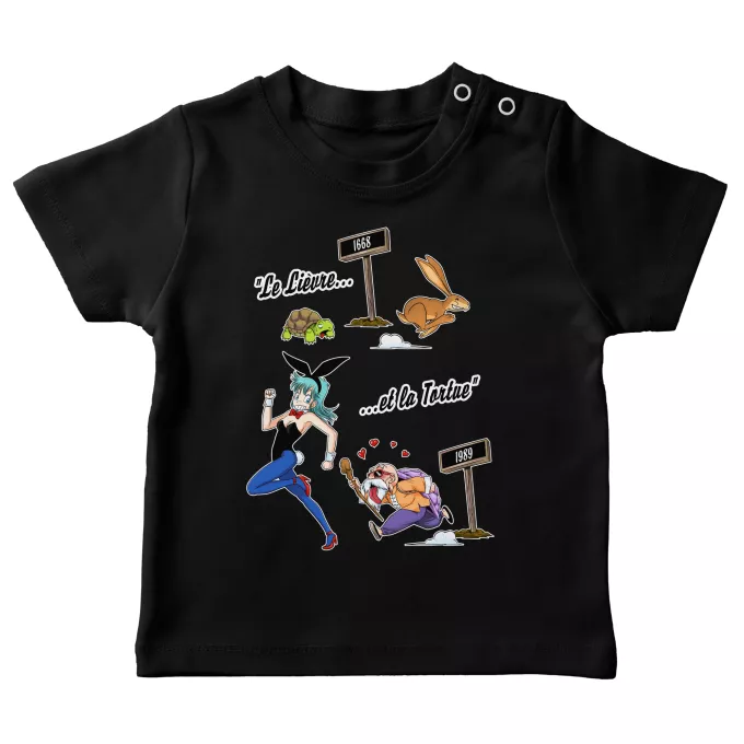 T-shirts bébé Parodie Dragon Ball De La Fontaine à Toriyama.... - Tortue Géniale, Bulma