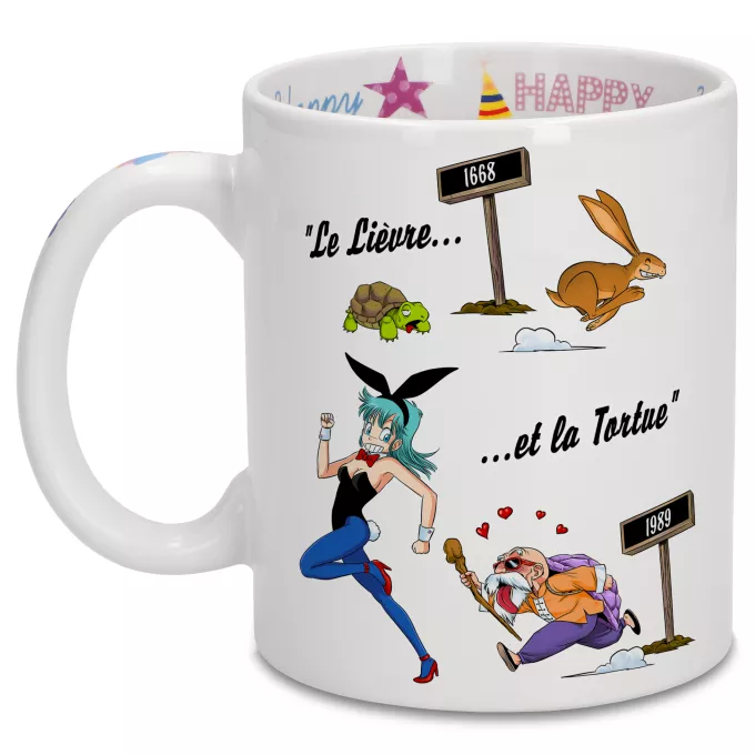 Mugs Anniversaire Parodie Dragon Ball De La Fontaine à Toriyama.... - Tortue Géniale, Bulma