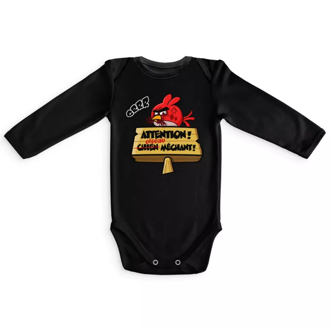 Body bébé manches longues Parodie Angry Birds Oiseau méchant :)
