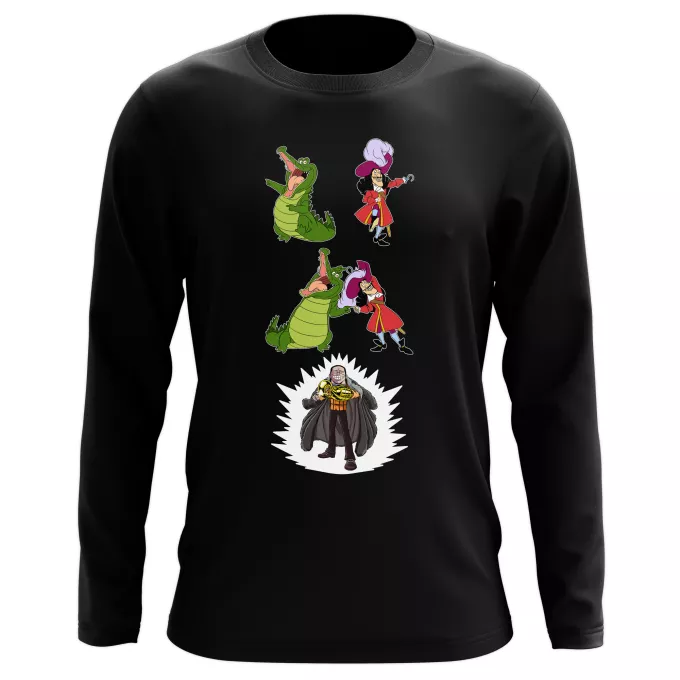T-Shirts de manga comprida Paródia One Piece Capitão Gancho e Crocodile