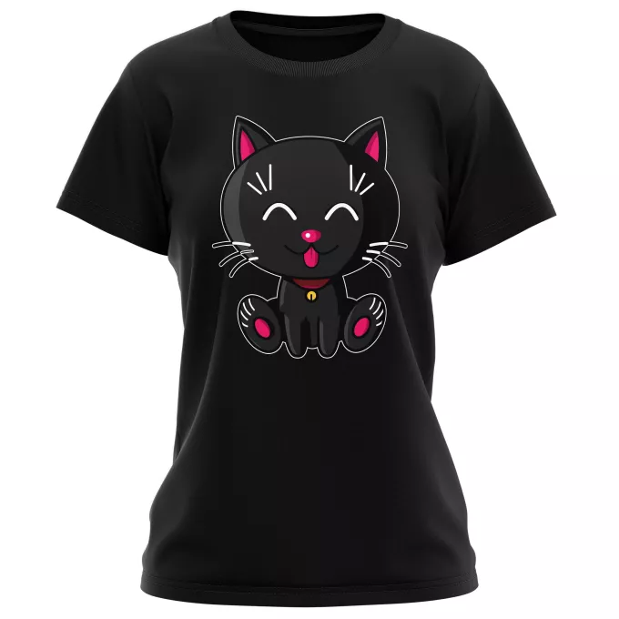T-shirts Femmes Parodie Kawaii Baby Cats Kawaii Baby Cat (noir)