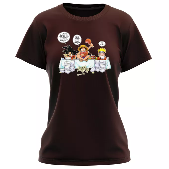 T-shirts Femmes Parodie Naruto La recette d'un bon manga :) - Sangoku, Luffy