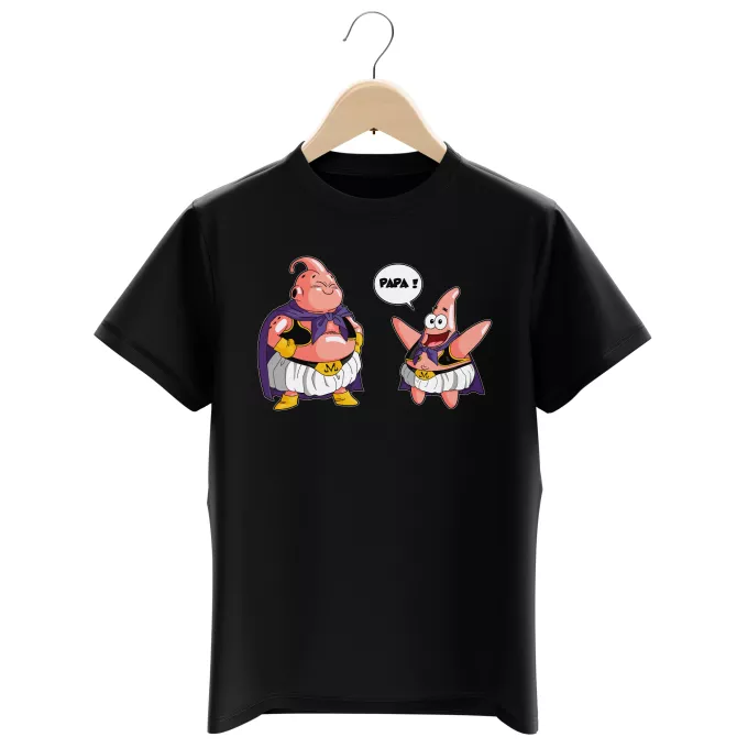 T-shirts Enfants Garçons Parodie Dragon Ball Z - DBZ Papa !! (Tel père, tel fils !) - Majin Bou, Patrick