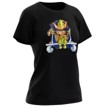 Gold Saint Scorpio Milo Damen T-shirt – Parodie auf Saint Seiya