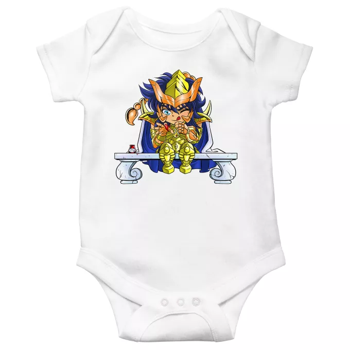 Korte mouwen Babyromper Parodie Saint Seiya Milo Scorpio