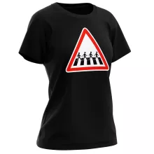 T-shirt Femme Musique « Signalisation passage piéton de l'Abbey Road » – Parodie Parodies Musique