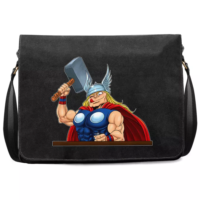 Premium Schultertaschen Parodie auf Thor Thor