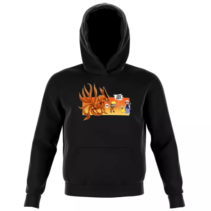 Sweat-shirts à Capuche Enfant Parodie Pokémon Un nouveau dresseur... - Naruto, Kyubi X Sasha, Pikachu
