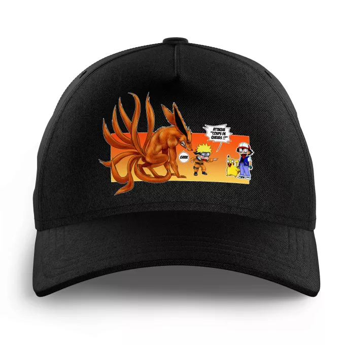Casquettes Enfants Parodie Pokémon Un nouveau dresseur... - Naruto, Kyubi X Sasha, Pikachu