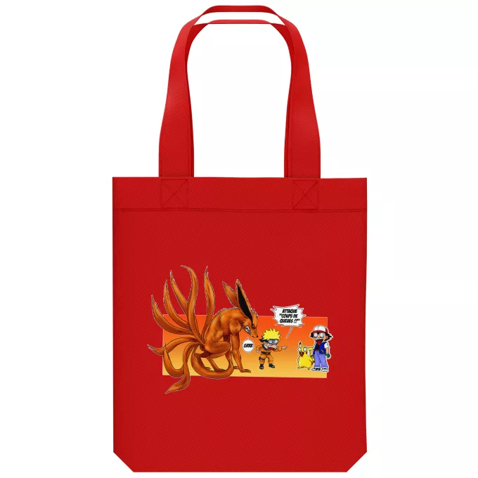 Saco (Tote Bag) de algodão orgânico Paródia Pokémon