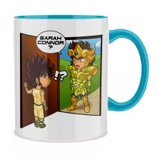 Pegasus Seiya Mug “Pegasus Seiya, Leo Aiolia and Terminator” – Knights of the Zodiac - Saint Seiya parody