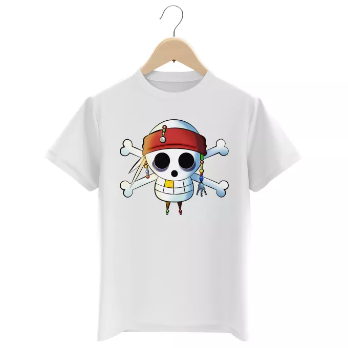 T-shirts Enfants Garçons Parodie One Piece Le Drapeau Pirate du Capitaine Jack à la Sauce Manga :) - Luffy, Jack Sparrow