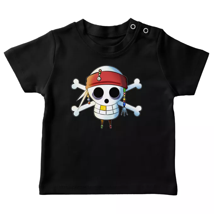 Baby T-shirts Parodie auf One Piece Jack Sparrow und Ruffy