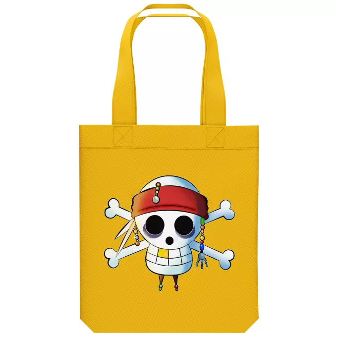 Organic Cotton Tote Bag Parody of One Piece Luffy and Jack Sparrow