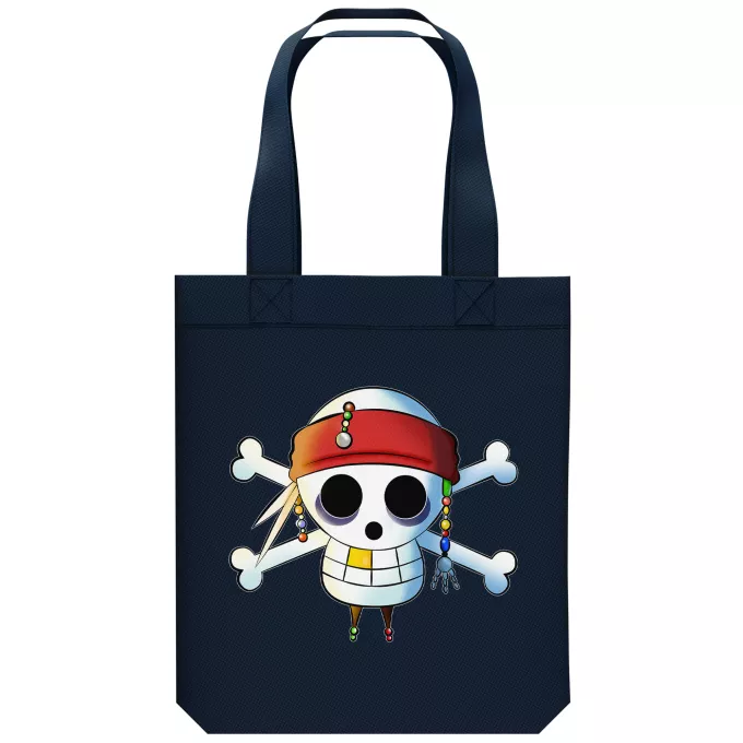 Bolsa (Tote Bag) de algodón orgánico Parodia One Piece Jack Sparrow y Luffy