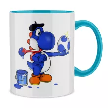 Mug « Peinture fraîche... (Version bleue foncée) » – Parodie Yoshi
