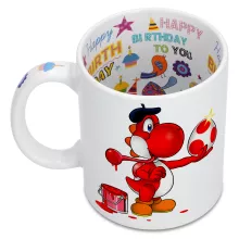 Mug Yoshi Rouge « Peinture fraîche... (Version rouge) » – Parodie Yoshi