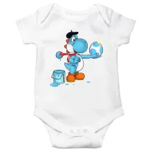 Body bébé « Peinture fraîche... (Version bleue claire) » – Parodie Yoshi